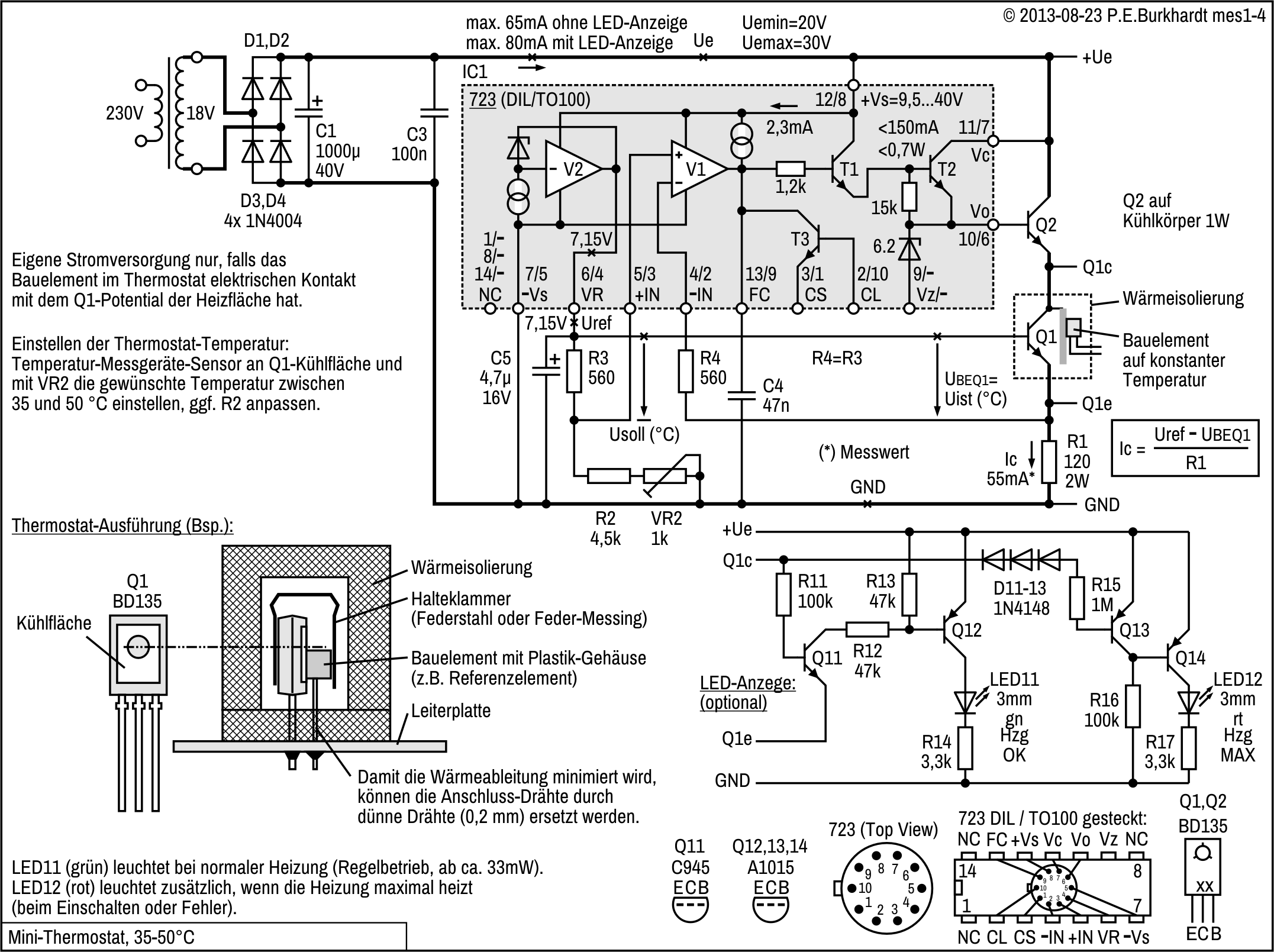 Mini-Thermostat mit dem 723