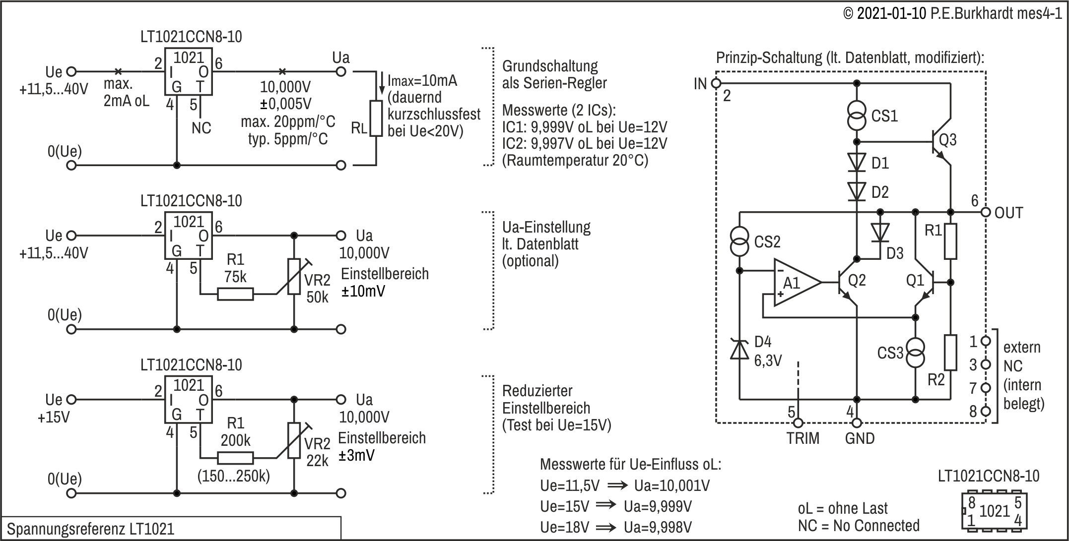 Referenz-Spannungsquelle mit LT1021