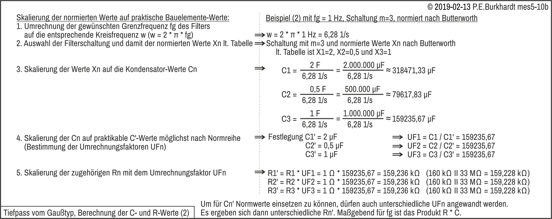 Butterworth-Filter, Bessel-Filter (Berechnung 2)