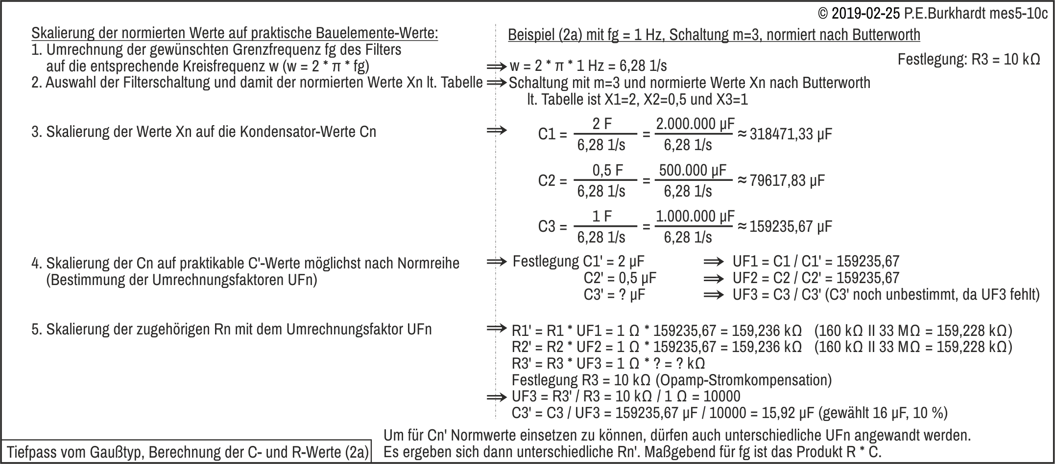 Butterworth-Filter, Bessel-Filter (Berechnung 3)