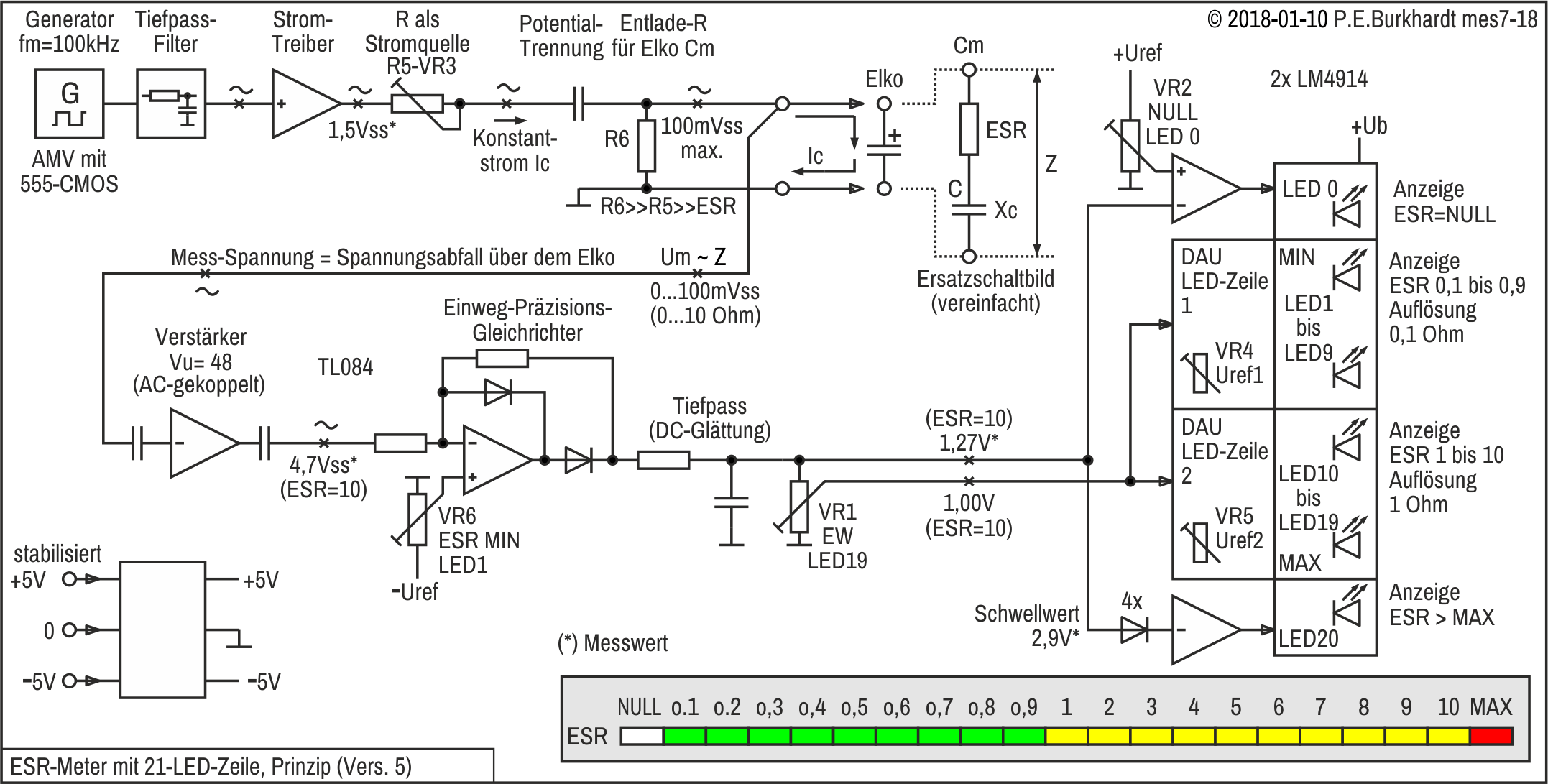 ESR-Messgert (5), Prinzip-Schaltplan