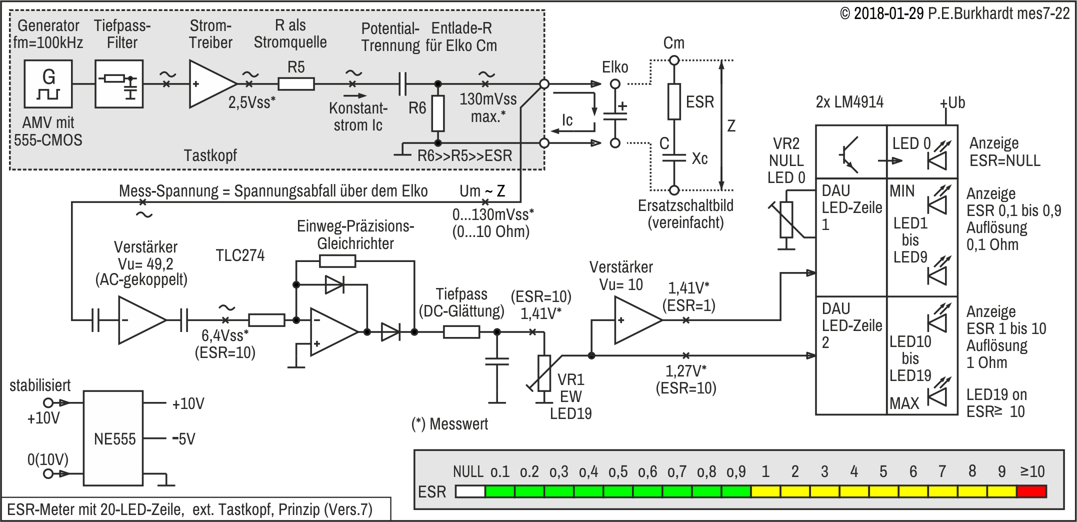 ESR-Messgert (7), Prinzip-Schaltplan