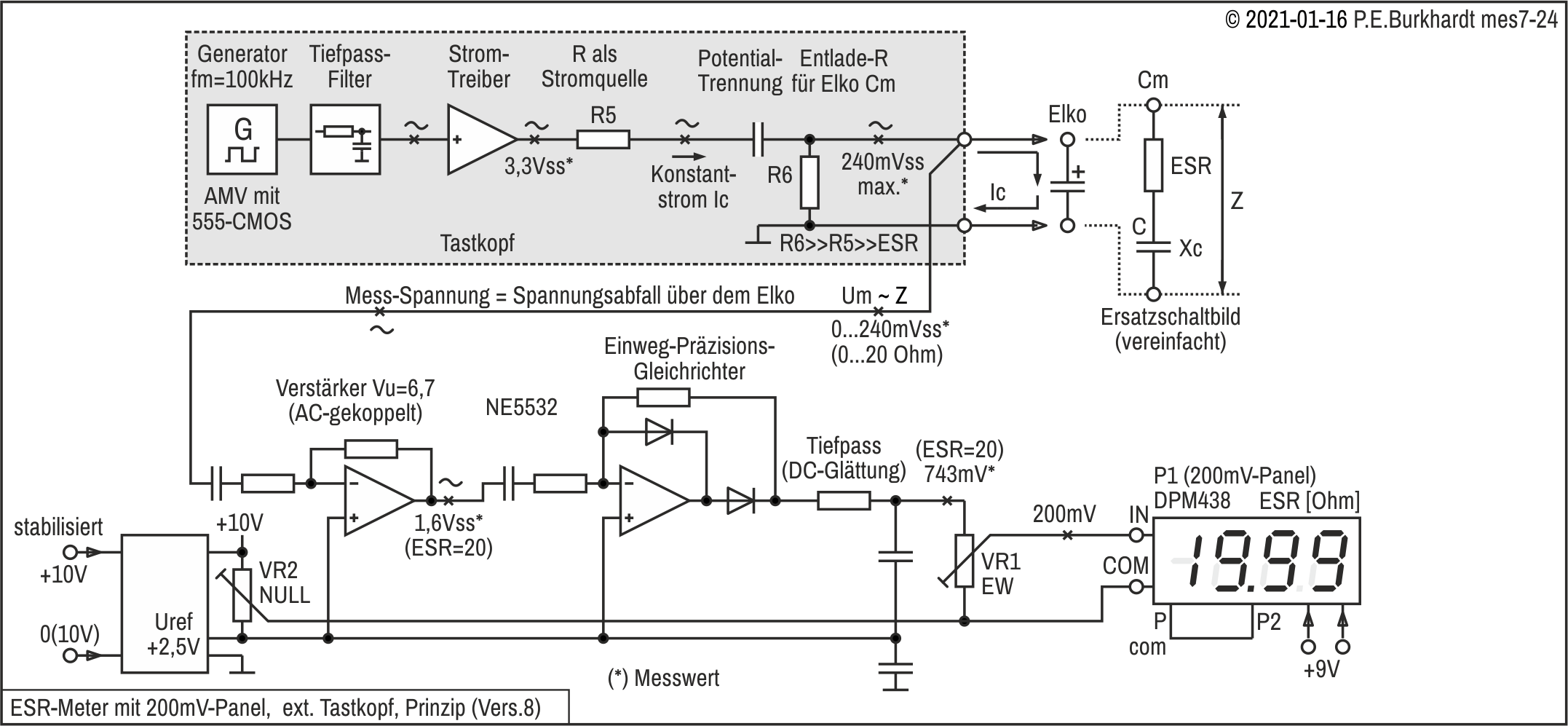 ESR-Messgert (8), Prinzip-Schaltplan