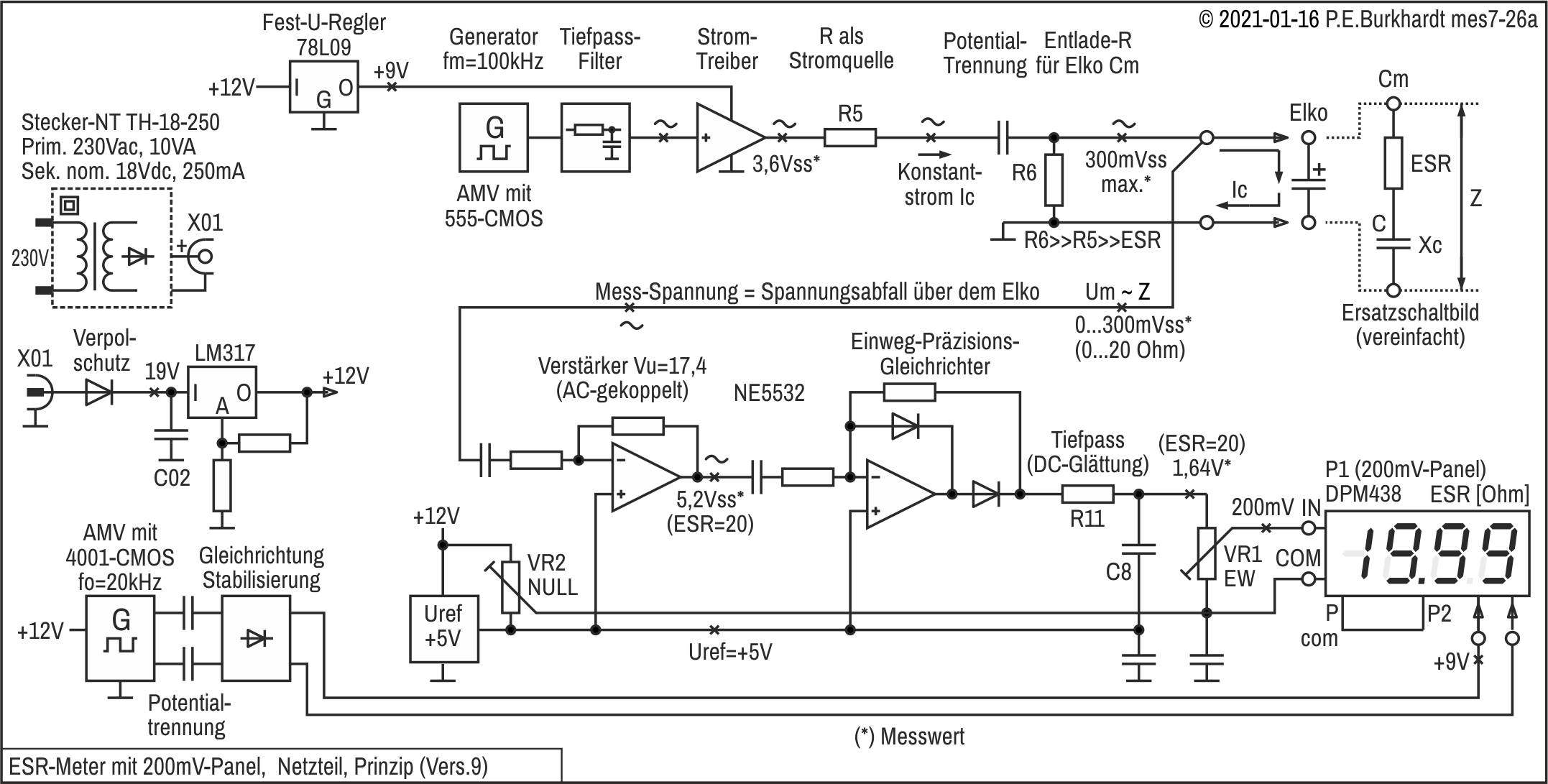 ESR-Messgert (9), Prinzip-Schaltplan